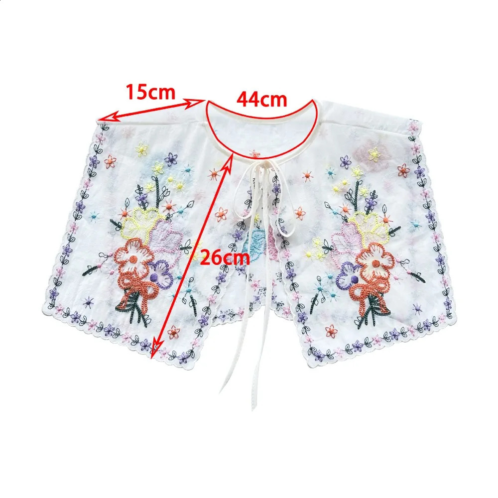 Fashion Embroidery Womens Lace Collar Collar Lace Up Shawl Detachable Shirt Collar Insignia Dress Blouse Decor 260625 - view 7