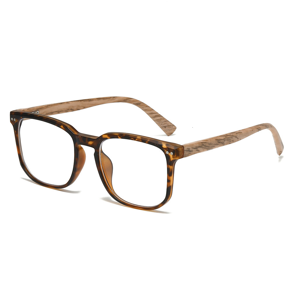 New European And American Vintage Square Frame Fashion Sunglasses, Retro Simple Wood Grain UV Protection Glasses - view 5