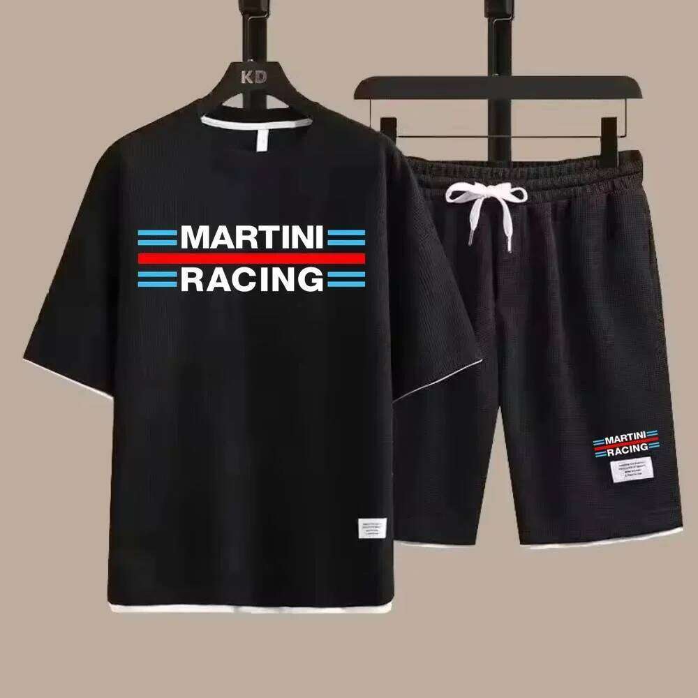 Men's sportswear summer loose and comfortable Martini racing car leisure elegant T-shirt shorts set 26Y0626 - view 7
