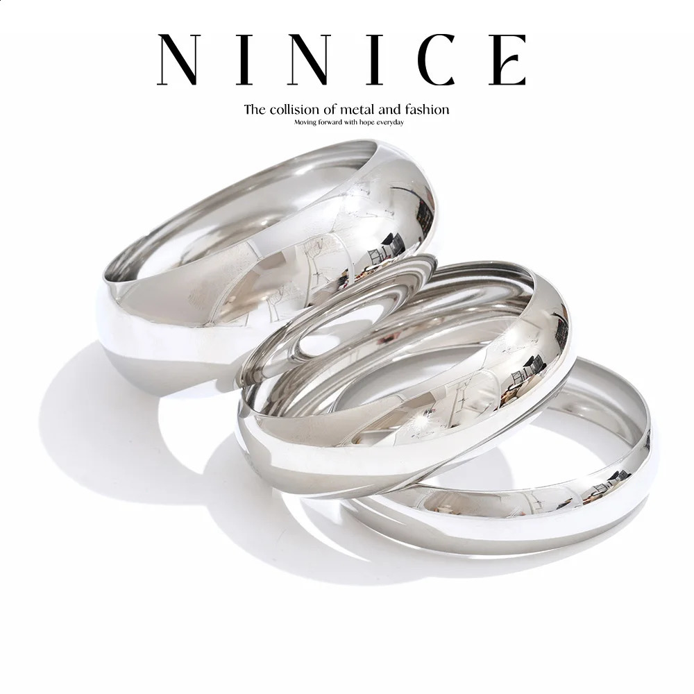 NiNice Stainless Steel Bracelet with Smooth and Fashionable n Personalized Heavy Industry and Simple Jewelry Gift260624 - view 1