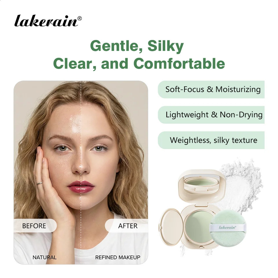 Lakerain Blurring Oil Control Powder Smooth Matte Finish Sweat Humidity Resistant Leak-Proof Design Blurring Hydrating Powder 260625 - view 5