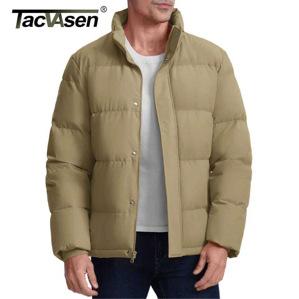 TACVASEN Winter Down Mens Stand Collar Quilted Jackets Water Resistant Lightweight Puffer Jacket Windbreaker Coats Male W260626 - view 3