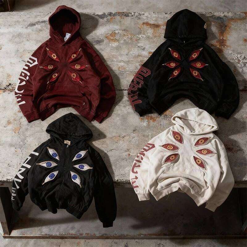 Y2K Harajuku Kokushibo Six Eye Oversized Hoodies anime Gothic Streetwear Men Women Casual Fashion Clothing pullover Sweatshirt W260626 - view 1