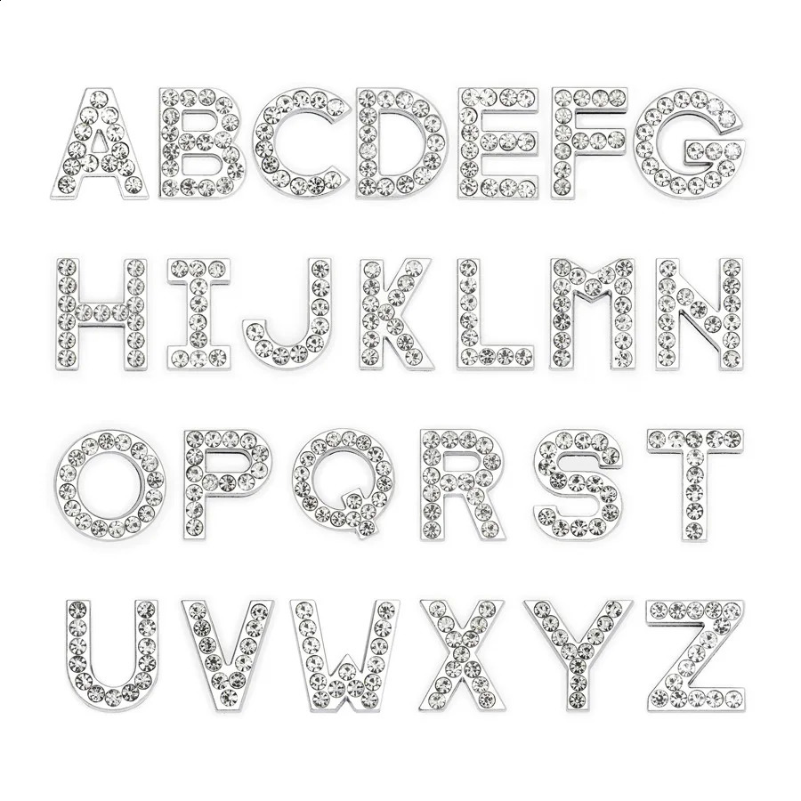 13pc/lot Hole 18mm Slide Letter English Alphabet Rhinestones A-Z Fit DIY Wristband Bracelet Pet Collar Jewelry Making 260623 - view 5