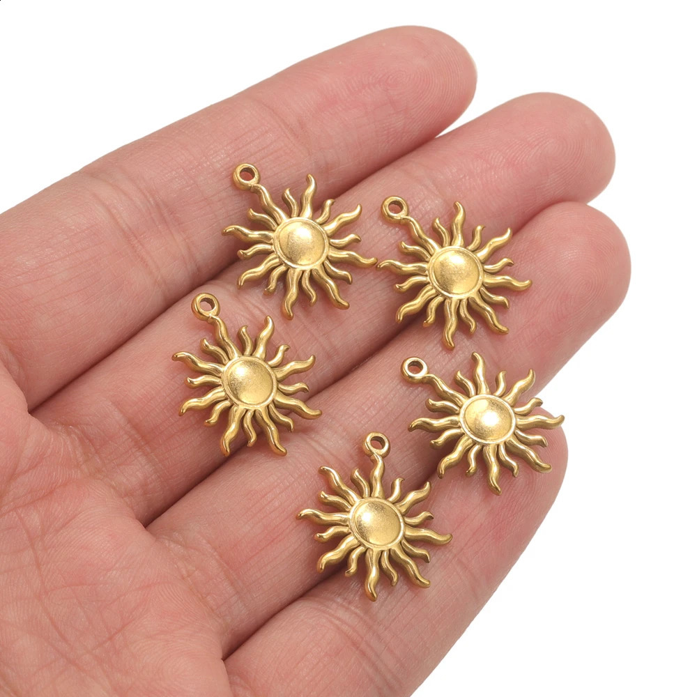 5pcs Stainless Steel Sun Charms for Jewelry Connectors Earrings Making Supplies DIY Jewelry Pendants Findings Accessories Crafts 260623 - view 3