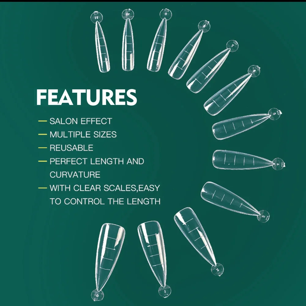 Nailpop Dual System Nails Forms Acrylic Extension False Nail Tips Top Forms for Nails Gel Building Mold Art Tools 120Pcs/Box 260626 - view 5