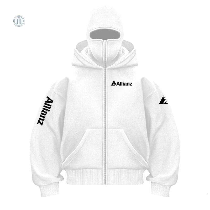 2026 Allianz logo Autumn/Winter Men's Zipper Windproof Double Hat Thick Coat Solid Color Casual Sports Hoodie W260626 - view 4