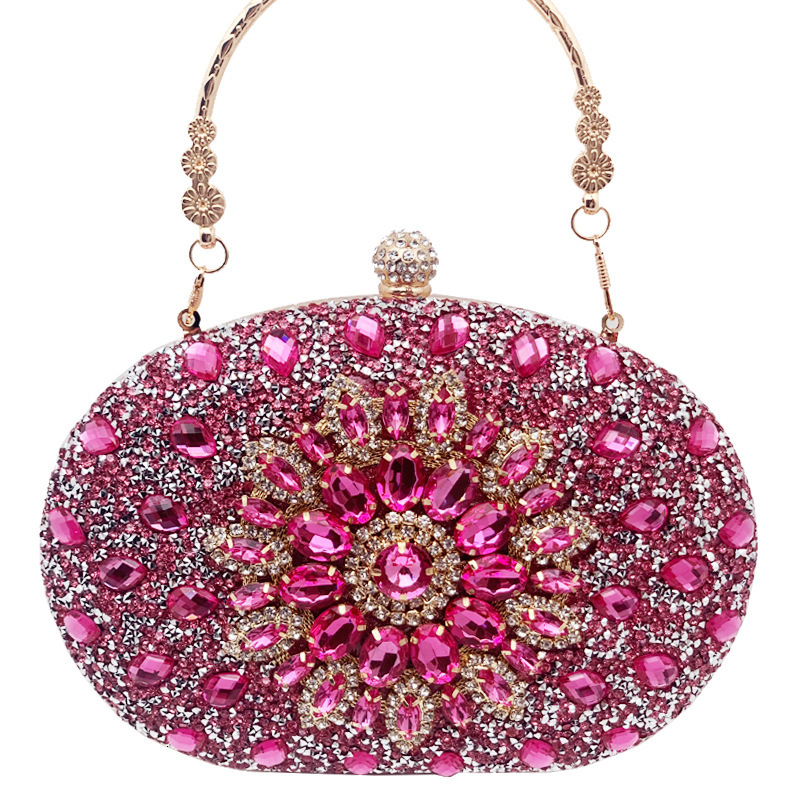 Popular European and American diamond-embellished evening party socialite luxurious wedding bag, cross-border supply clutch bag GLAMOR - view 6