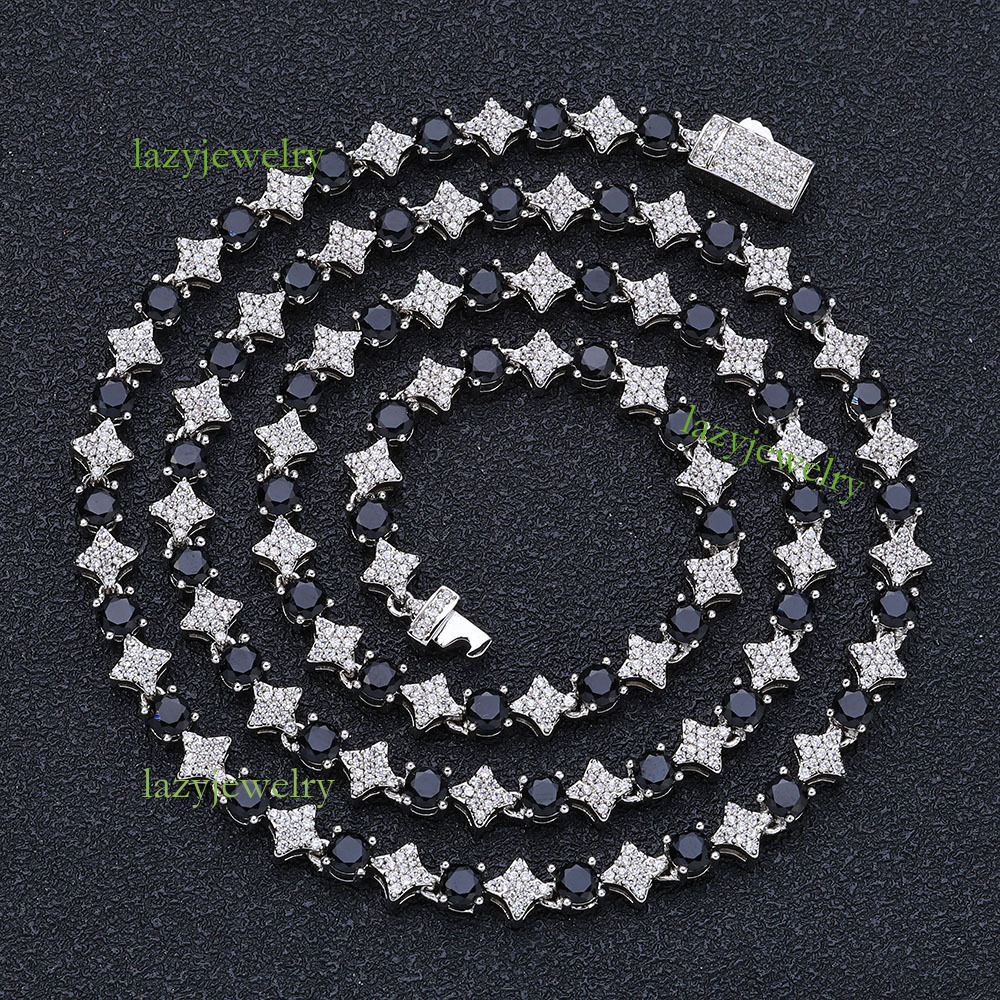 Diamond set moisanite star tennis chain 6mm ice crystal ladies fashion jewelry accessories designer custom street trend daily wear - view 3