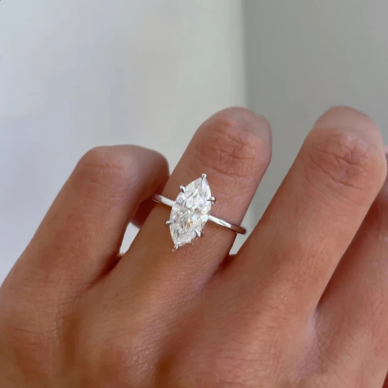 GRA 2CT Marquise Diamond Wedding Engagement Rings for Women 925 Sterling Silver y Gemstone Fine Jewelry 260625
