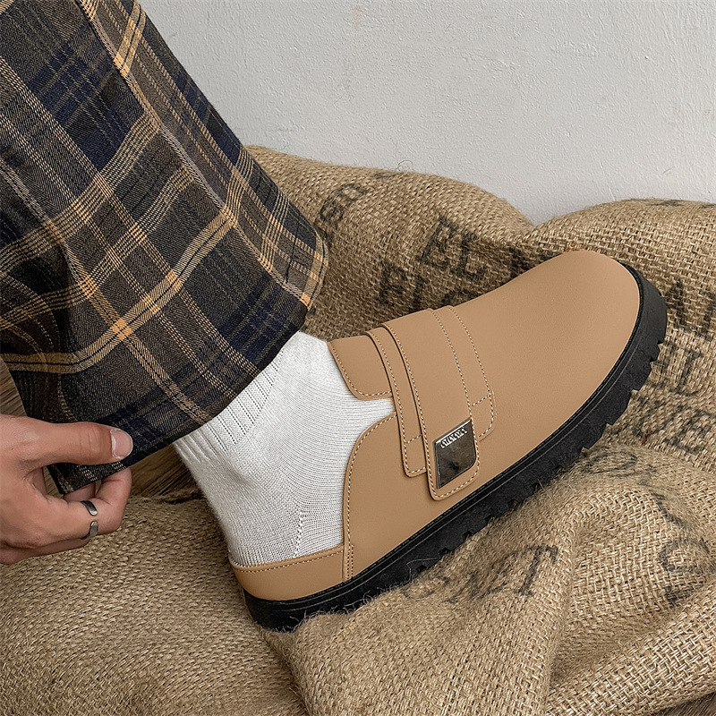 New Minimalist Metal Decor Backless Loafers For Men Soft PU Leather Lug Sole Mule Slippers Daily Commute Casual Flat Footwear - view 3