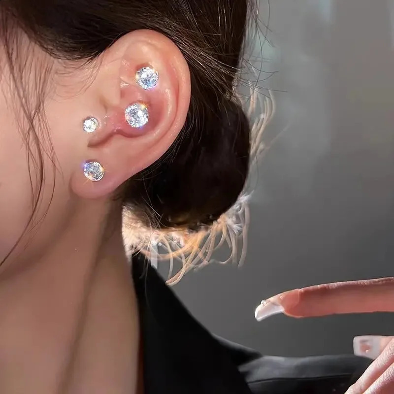 12pcs Simple Magnetic Earrings Ear Clips for Men Women Stud Earring Zircon Bone Cochlear No Piercing Jewelry Gift 260623 - view 4