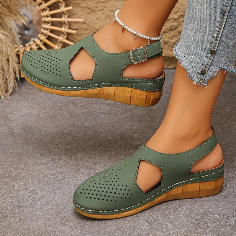 Womens comfortable wedge sandals summer simple and lightweight casual beach shoes large size 43 260626 - view 6