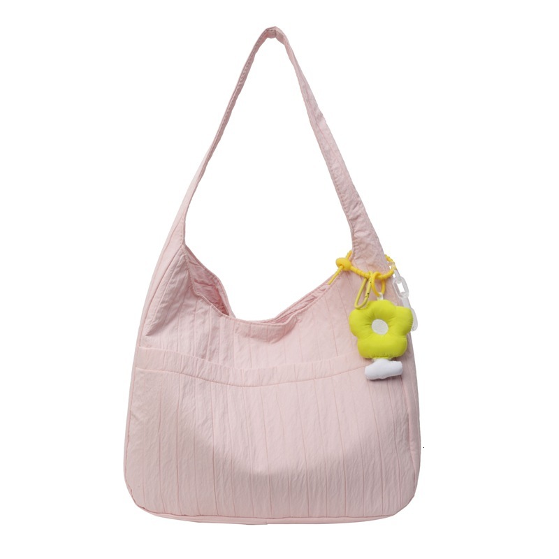 New Korean Style Floral Decor Women Tote Bag, Large Capacity Commuting Underarm Shoulder Handbag - view 6
