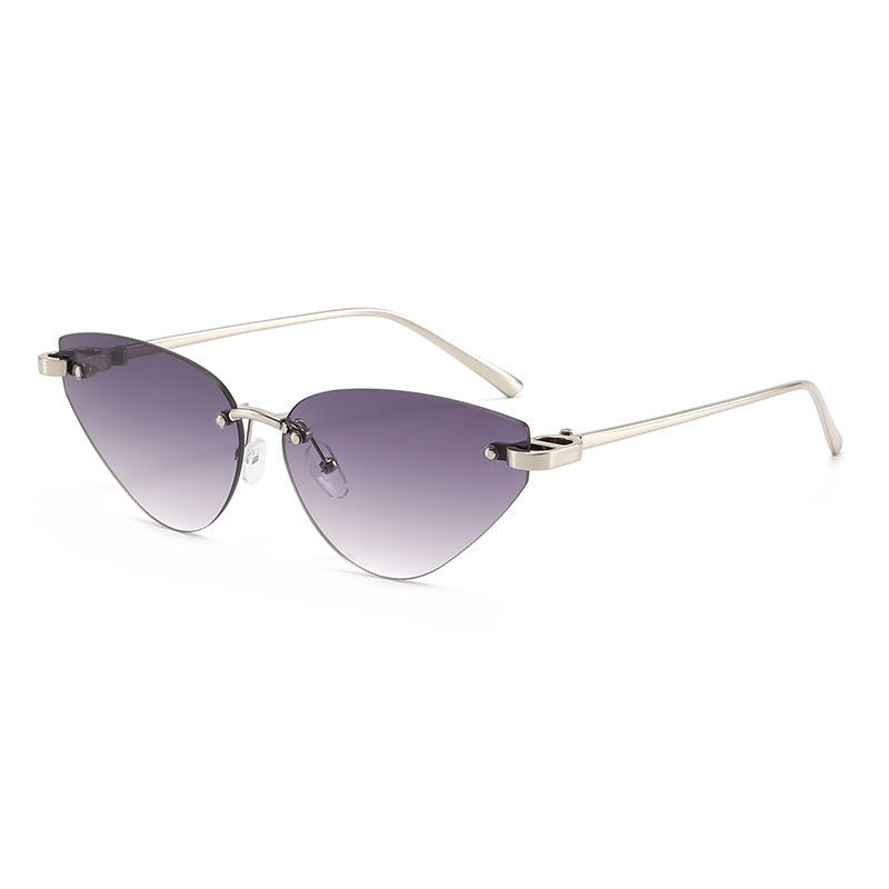 New Triangular Cat-Eye Frameless Cut-Edge European And American Fashion Sunglasses, Personalized Street Style High-End Sunglasses - view 6
