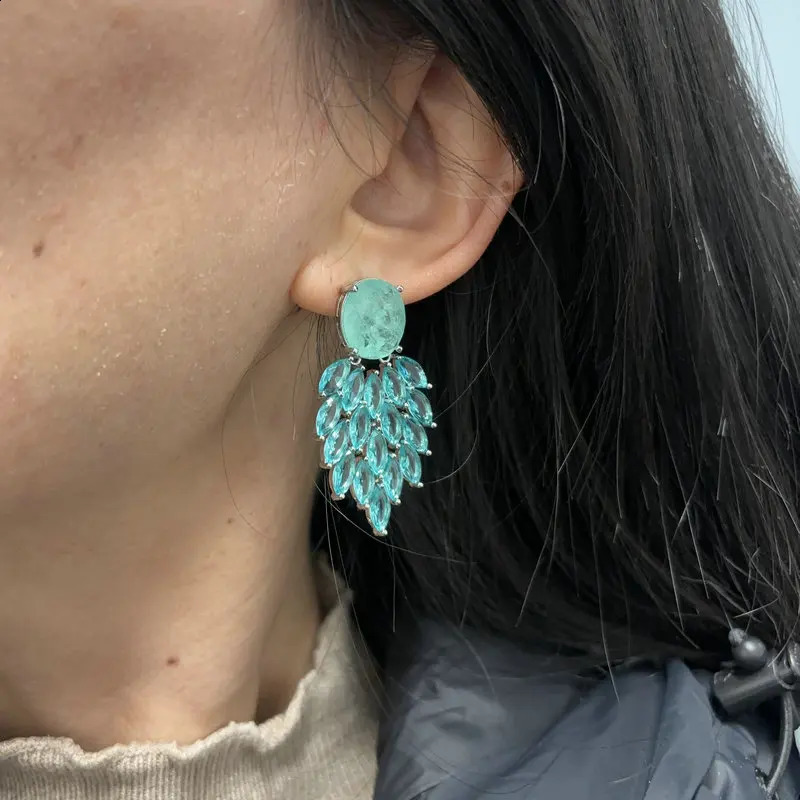 Bilincolor Fashion Green Earring for Women Wedding Bridal Jewelry 260625 - view 6