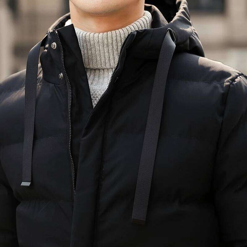Mid-length New Thickened Hooded Winter Warm Cotton-padded Jacket for MenLeisureDown Mountaineering Overcoat Men W260626 - view 5