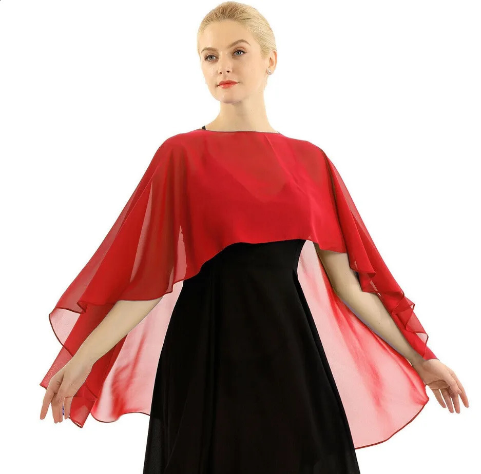 Elegant Chiffon Wedding Wrap for Women Evening Capes Bridal Jacket Accessories 260625 - view 6