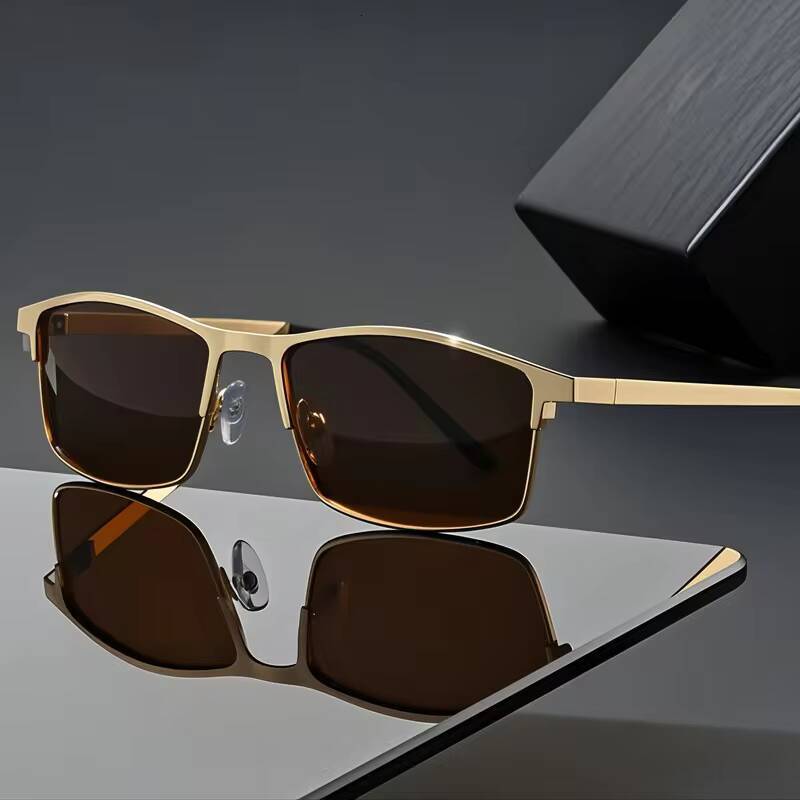CHALK New Day And Polarized Night Vision Sunglasses For Men, Business Square Style, Driving, Outdoor, Sunscreen, Dark Glas