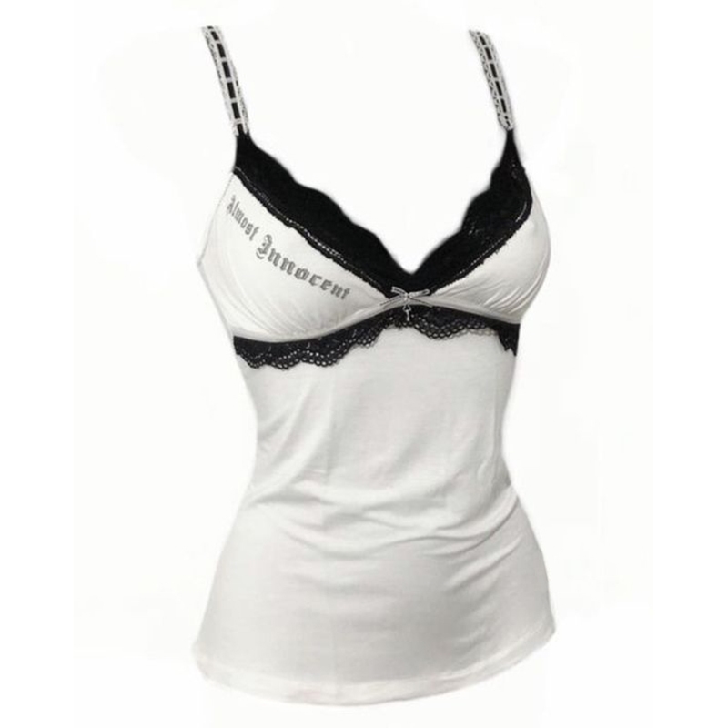 Gothic letter pattern suspenders emo girl lace trim Y2K crop tops casual rock aesthetic street retro grunge punk chic women tops 260616