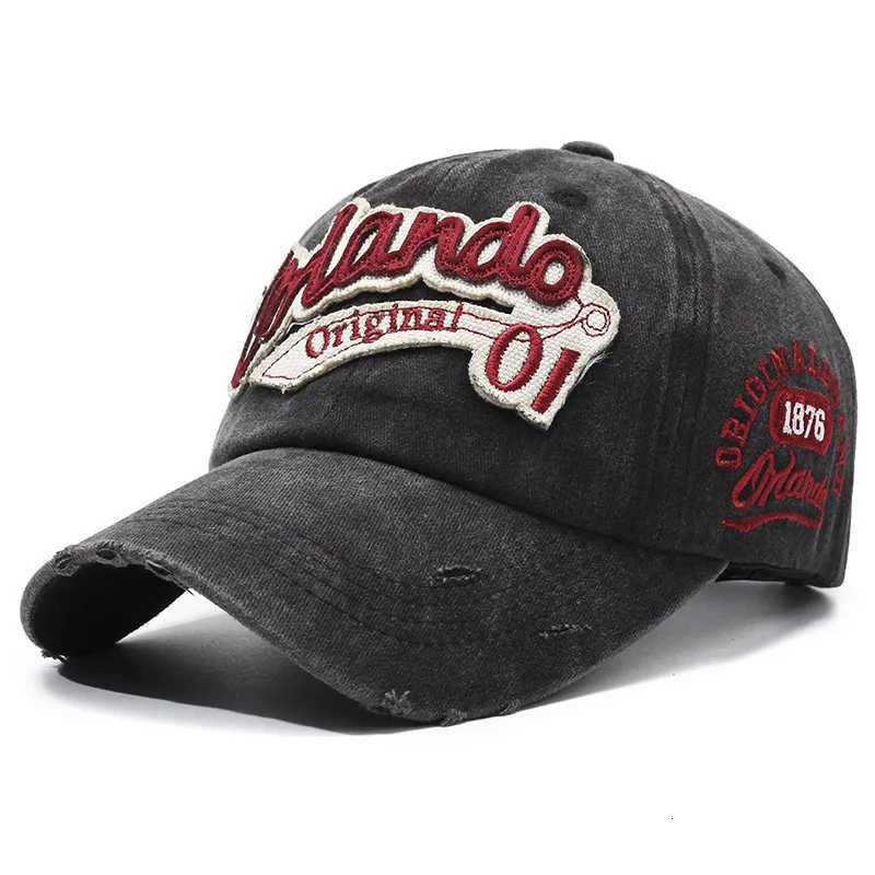 retro distressed baseball American-style washed with holes visor that makes the face look smaller M260626 - view 4