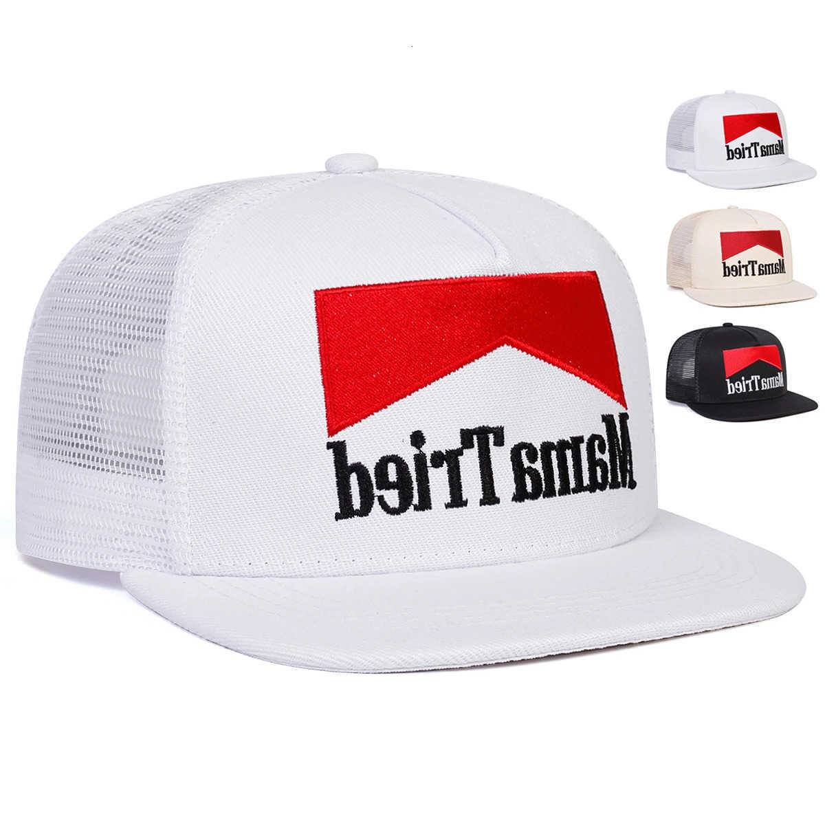 Embroidery Unisex MAMA Hip-hop TRIED Net Hats Spring Summer Outdoor Adjustable Casual Baseball Caps Trucker Caps Sunscreen Hat M260626