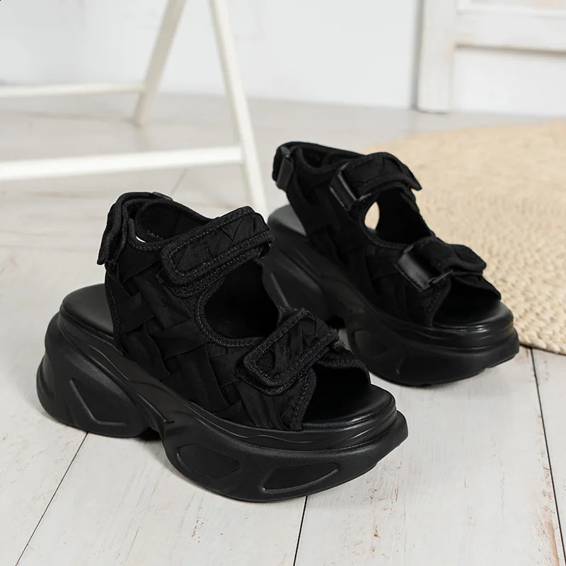 White Platform Sandals Women Chunky Thick Sole Summer Fish Mouth Heightraising Wedge Beach Shoes Woman Sandal 260626 - view 7