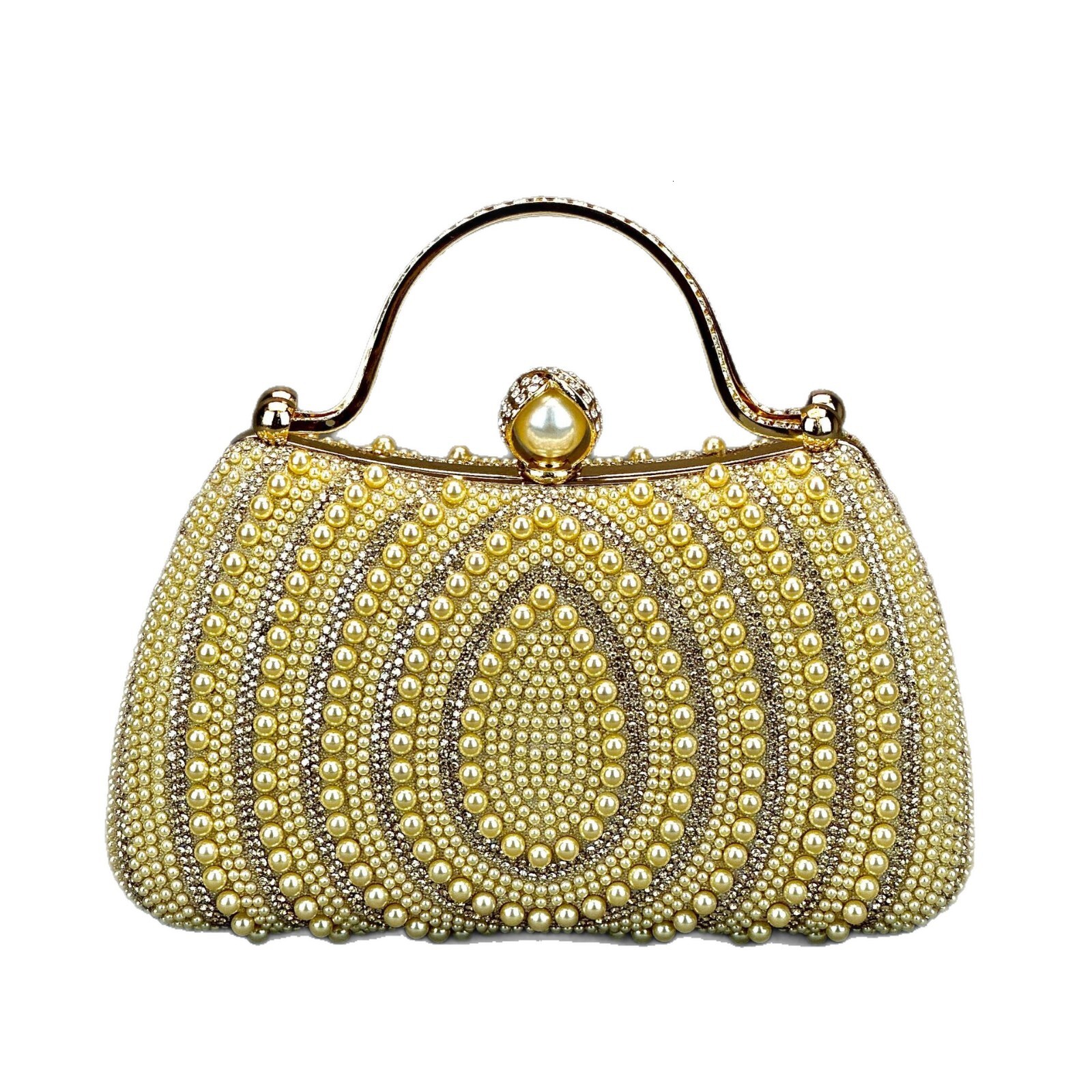 European and American Fashion Water Drop Pearl Handbag Crossbody for Women Rhinestone Single Shoulder Socialite Party Evening Bag Dress GLAMOR - view 6
