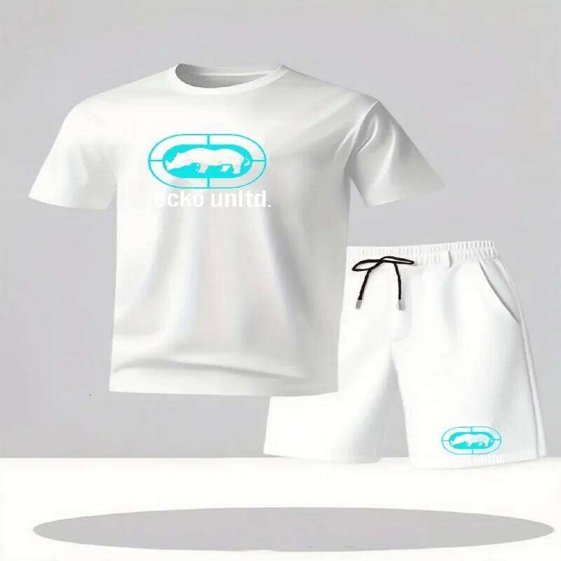 New Summer Casual T-Shirt and Shorts Relaxed Fit Men's Short-Sleeve Breathable Athletic Two-Piece Set 26Y0626 - view 7