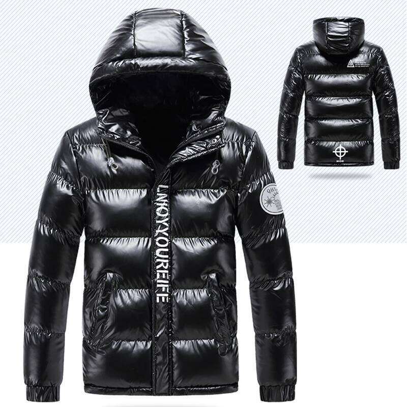 Winter Outdoor High Quality Bright Padded Trendy Hoodie Thickened Windproof Warm Non Washable Down Cotton Jacket J260626