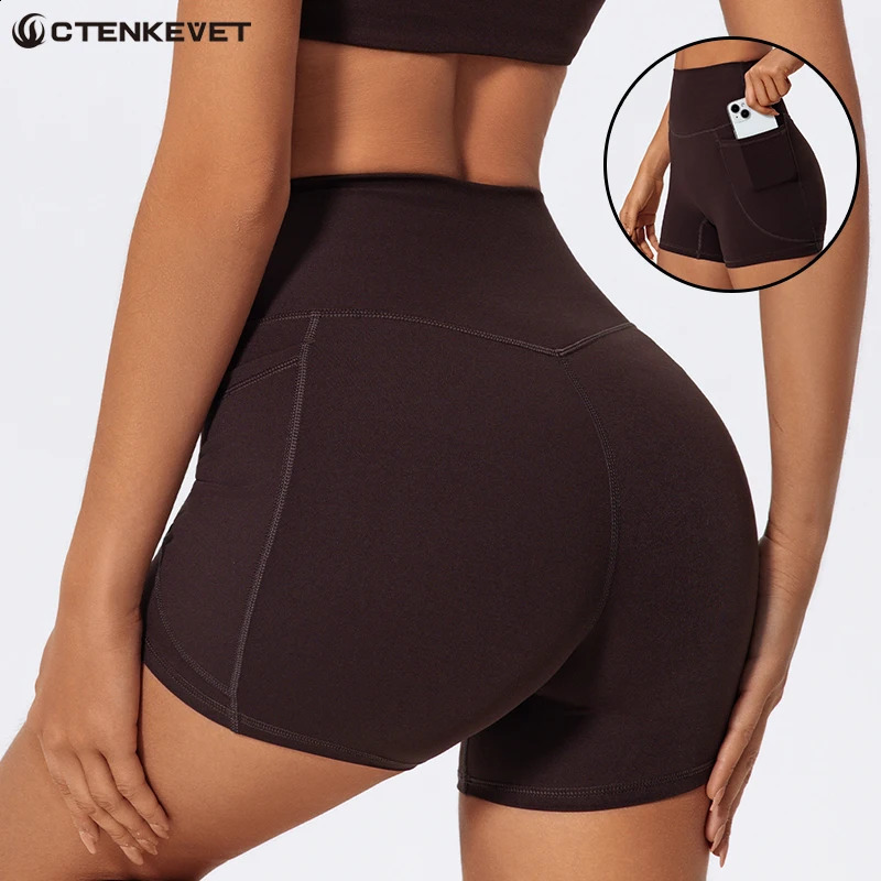 Summer Pocket Style Quick-Dry Sports Shorts Women Gym High Waist Tight Yoga Pants Female Running Breathable Fitness Shorts 260626