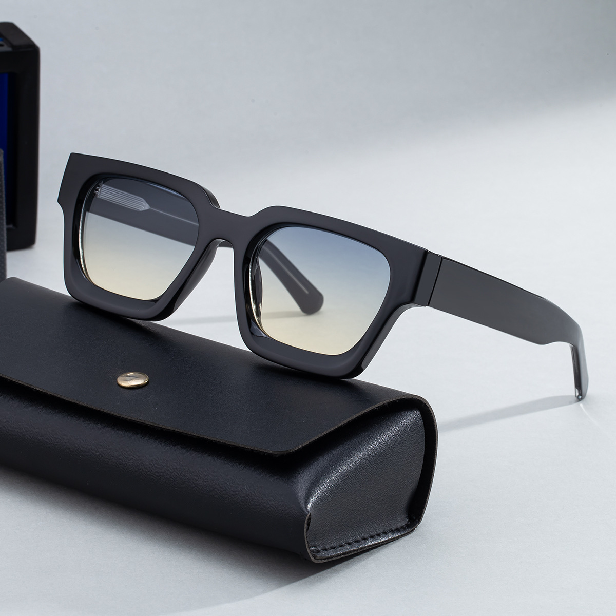 New Fashion Square Frame Personalized Acetate Clip-On Versatile Sun Protection Sunglasses For Men - view 4