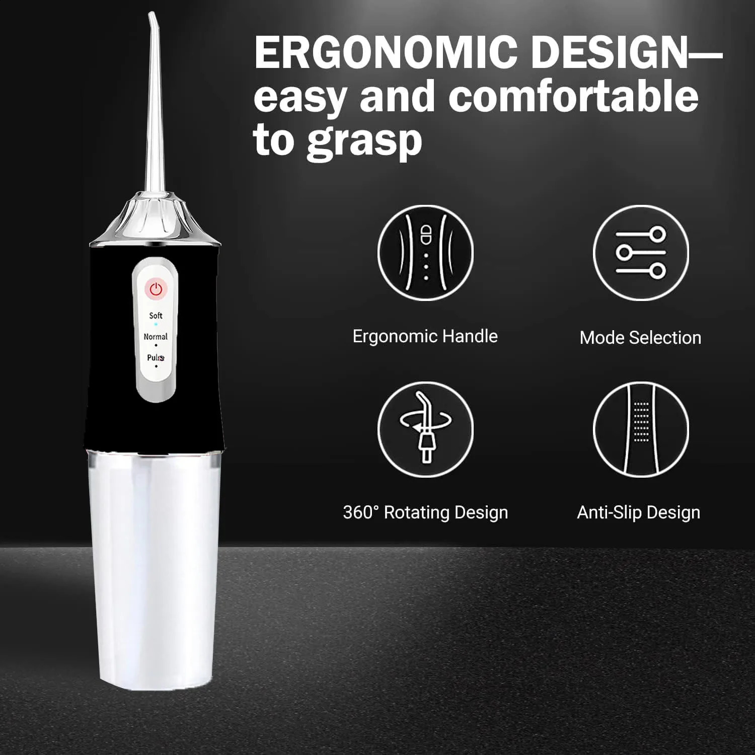 Water Flossers Portable Dental Irrigator Cordless Floss Irrigators Jet Rechargeable Oral Black Sets for Adults Braces 260626 - view 7