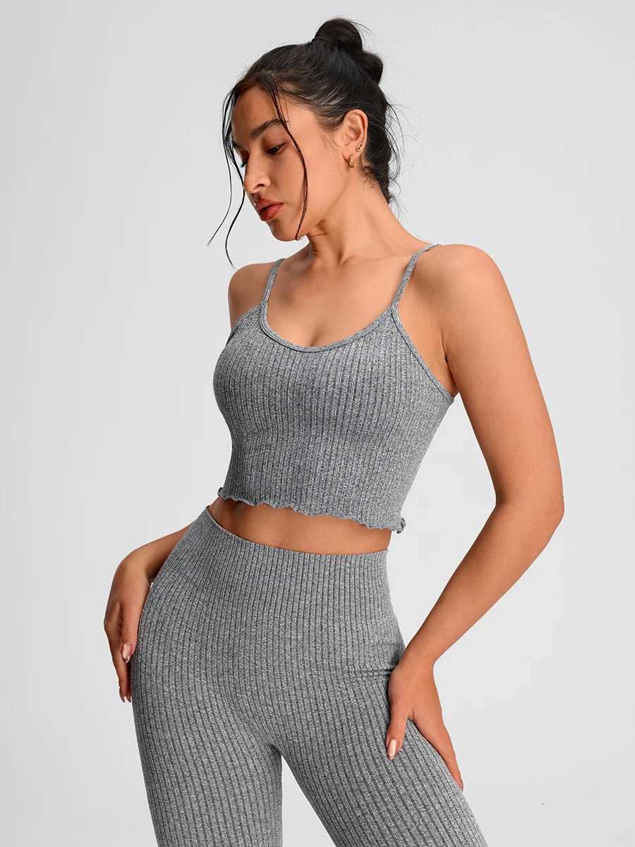 Strappy Tank Tops for Summer Women Vest Sleeveless T-shirts Casual Cami Tops Yoga Tanks Moisture Wicking Seamless Sports Vest M260626 - view 4