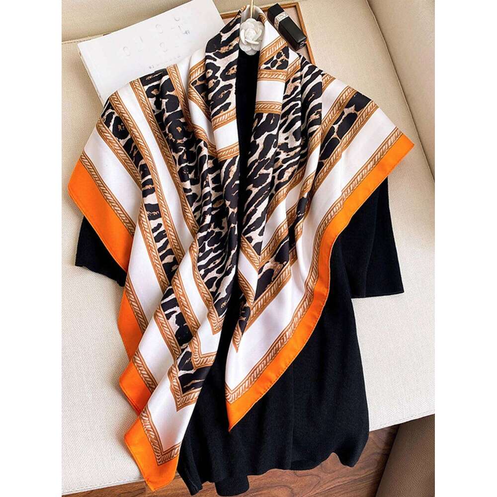 1PCS Head Scarf Women Fashion Luxury Square 90*90cm Silk Foulard Satin Bandana Soft Neckerchief Hijab Hair Scarves For Ladies 26Y06226 - view 5