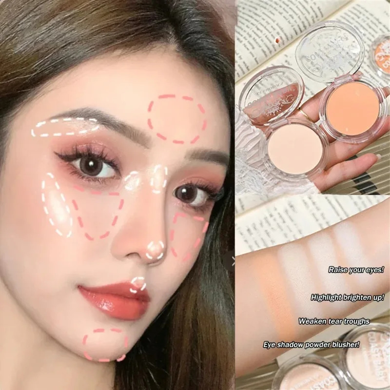 Single Matte Highlighter Palette White Beige Face Nose Brighten Contour Makeup Tea Brown Eye Shadow Lying Silkworm Rouge Powder 260625 - view 3