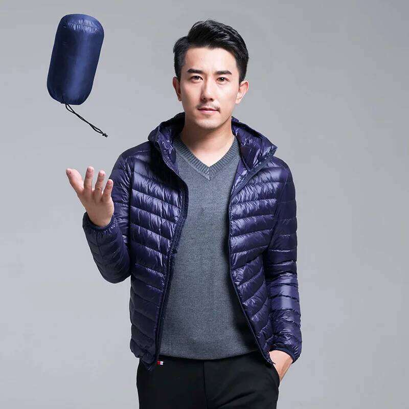all-season ultra-lightweight foldable down Large size waterproof windproof breathable Men's hoodie jacket W260626 - view 3