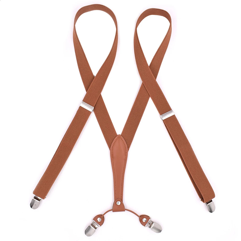 Fashion Suspenders for Men Women 25cm Wide X-back 4 Clips Adjustable Elastic Trouser Braces Straps Gifts for Dad Husband 260626 - view 5