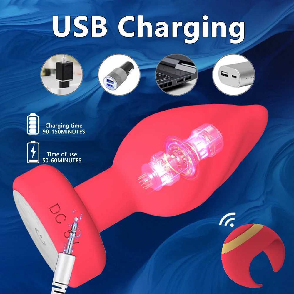 Vibrator Anal plug Portable LED Butt Plug 10 Vibration Ring Wireless Remote Prostate Massager Adult Sex Toys for Women Men Gay M260626 - view 6