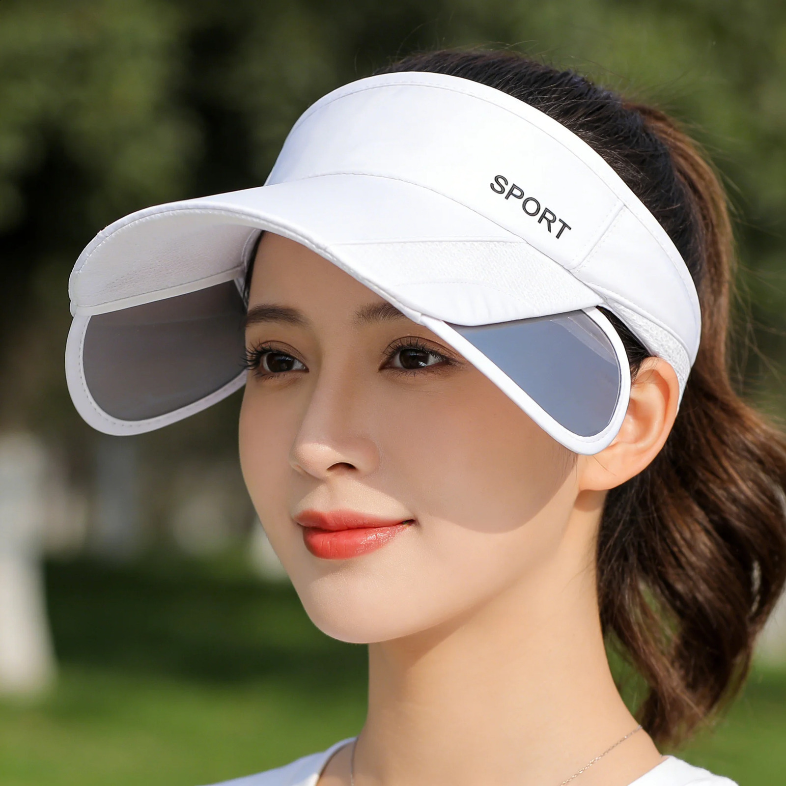 1PC Womens Hats with A Pull-out Brim Summer Sun Visor A Retractable Brim for Face Protection AKorean-style Large-brim Cycling 260625 - view 3