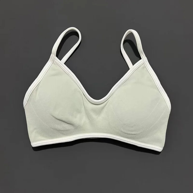 Contrastline Bra Women Backless Knitted Sports Bra Solid Color Gym Fitness Top With Chest Cushion Sexy Suspender Yoga Sports Bra 260626 - view 7