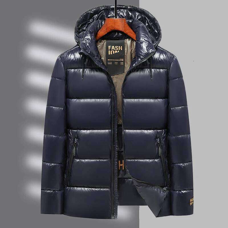 Men's down black and gold coat, detachable hooded jacket, cotton-padded jacket W260626 - view 3