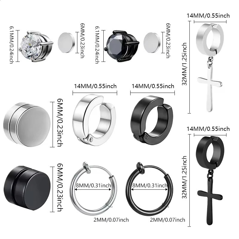 Nonpierced Earrings Nonhole Classic Hoop Earring Punk Without Piercing Hiphop Black Ear Bone Buckle Clips Jewelry 260623 - view 7