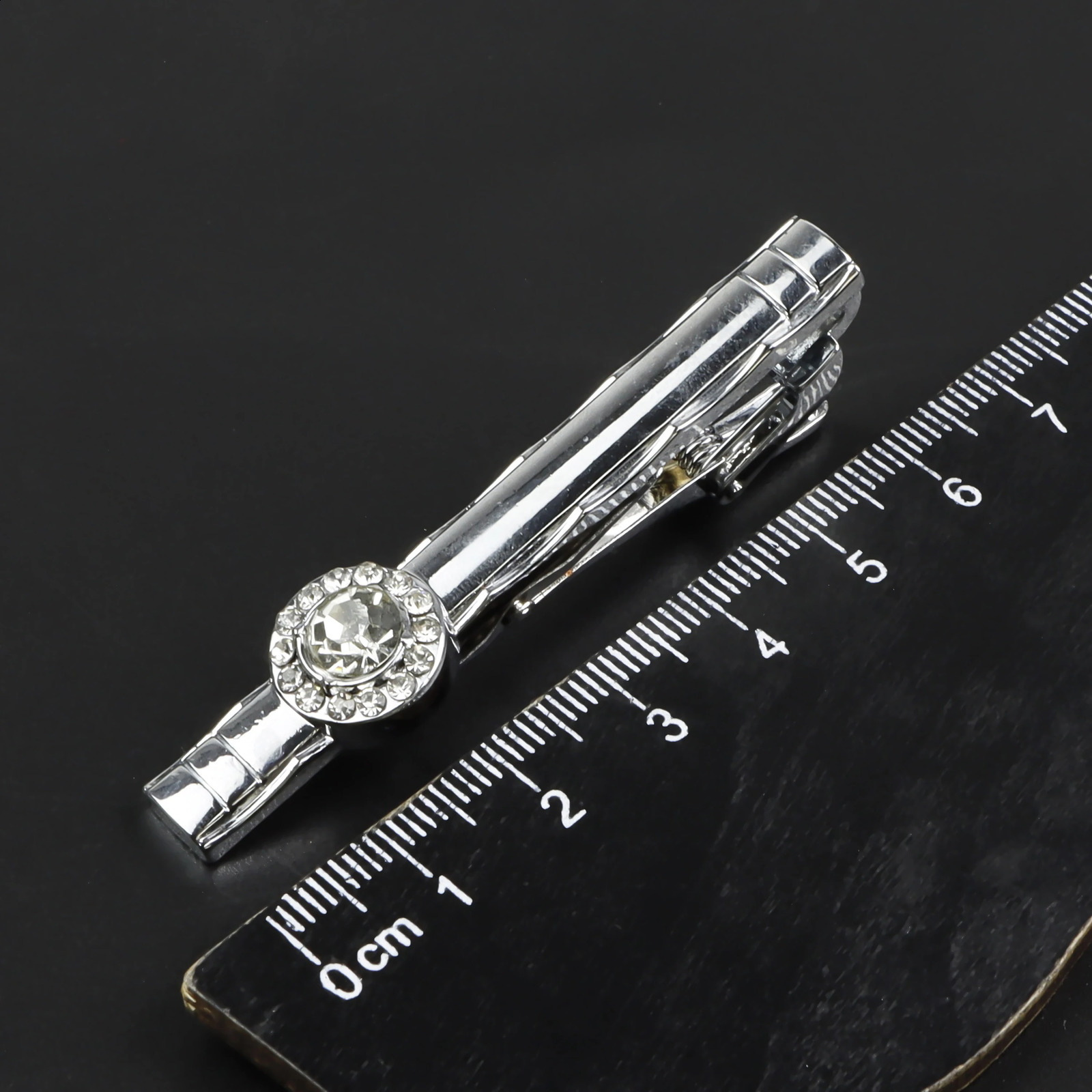 High-end Mens Simple Tie Clip Black Silvery Bright Chrome Stainless Steel Jewelry Necktie Clips Office Bar Business Wedding Gift 260626 - view 3