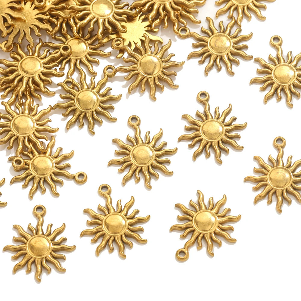5pcs Stainless Steel Sun Charms for Jewelry Connectors Earrings Making Supplies DIY Jewelry Pendants Findings Accessories Crafts 260623