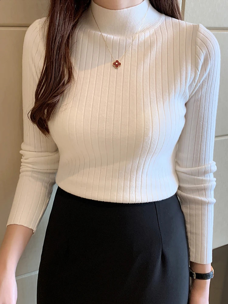 2026 Autumn Winter Knitted Ribbed Jumper Tops Women Turtleneck Pullovers Sweaters Long Sleeve Korean Slimfit Female Sweater 260626 - view 5