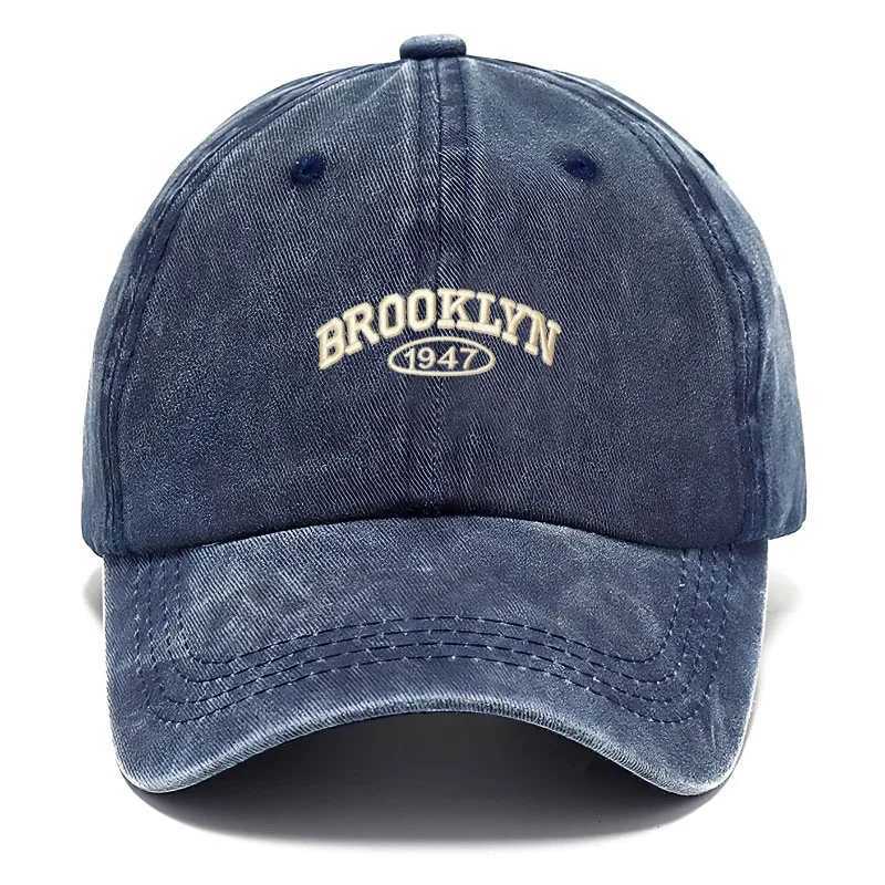 Letter Dad Embroidery Retro Streetwear Outdoor Sun Hats Cotton Washed Baseball Men Women Vintage Brooklyn Adjustable M260626 - view 6