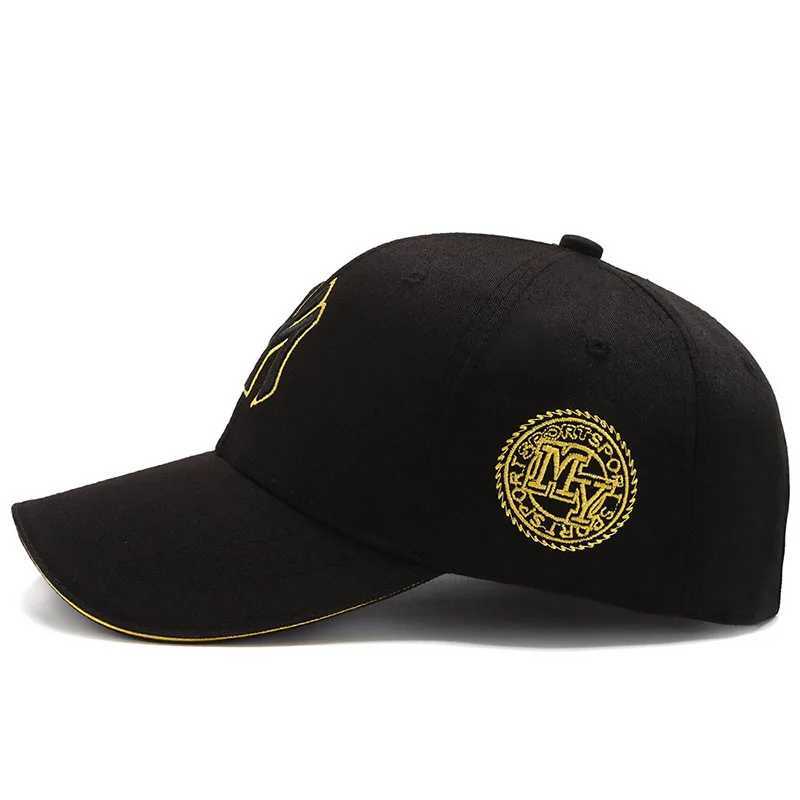 Black Four Seasons HatsMen Trendy Retro brooklyn Letter Embroidery Baseball Cotton Adjustable Casual Hat Hip Hop Sun Hats M260626 - view 3