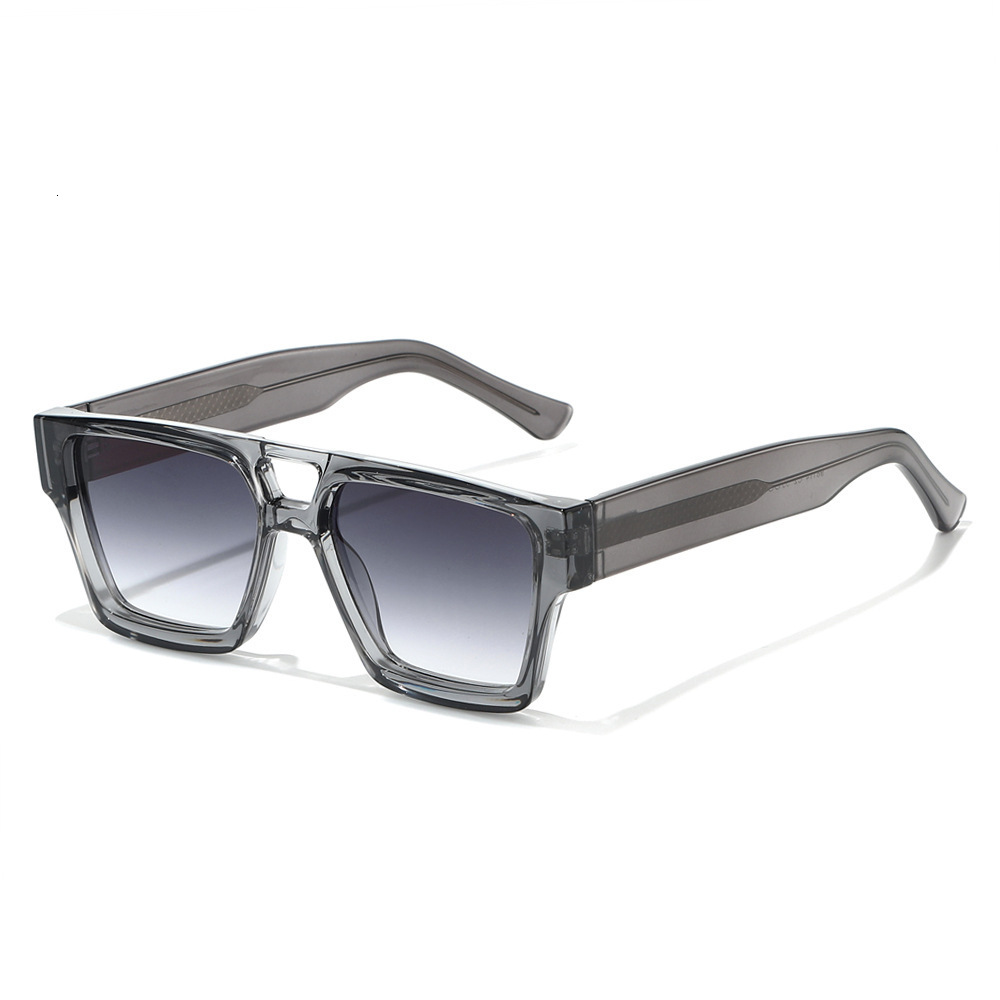 2026 European And American Exquisite Double Bridge Rectangular Acetate Clip-On CP Sunglasses, New Square Frame Fashion Sunglasses - view 4