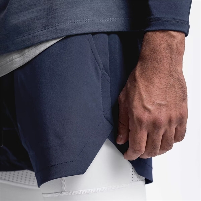 Mens Running Shorts 2 In 1 Fitness Sport Workout Breathable Quick Dry Double Layer Summer Beach Gym Shorts Men 260624